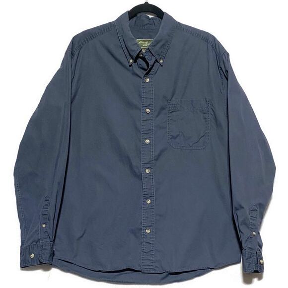 Eddie Bauer Shirt Men's Large Black Button Up Long Sleeve Cotton - Picture 1 of 7